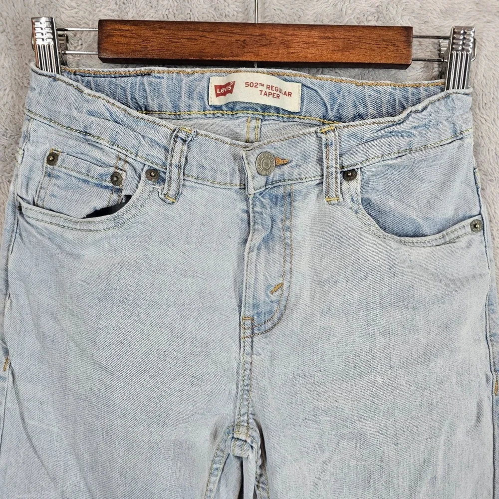 Levi's 502 Regular Taper Blue Denim Stretch Jeans Boys Size 14 27x29 27x27